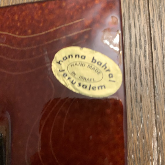 Fused Art Glass 10 3/4” Square Hand Made Hanna Bahral  Jerusalem Israel - Picture 2 of 8